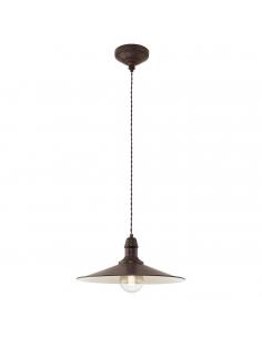 EGLO 49456 - STOCKBURY Living Room Lamp in antique brown steel, beige