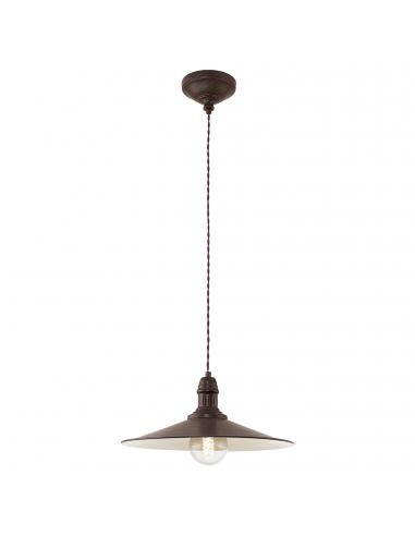 EGLO 49456 - STOCKBURY Living Room Lamp in antique brown steel, beige
