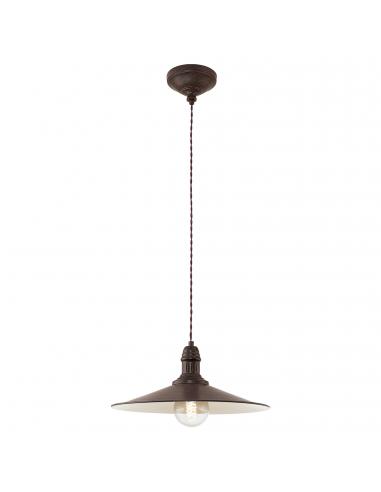 EGLO 49456 - STOCKBURY Lámpara de Salón en Acero marrón antiguo, beige