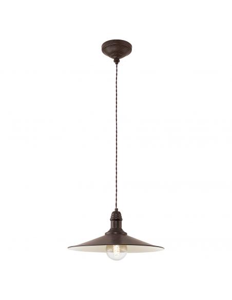 EGLO 49456 - STOCKBURY Living Room Lamp in antique brown steel, beige