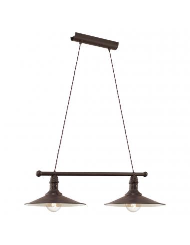 EGLO 49457 - STOCKBURY Living Room Lamp in antique brown steel, beige