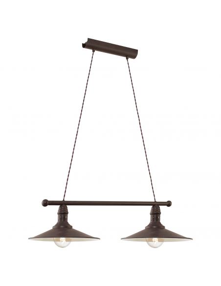 EGLO 49457 - STOCKBURY Living Room Lamp in antique brown steel, beige