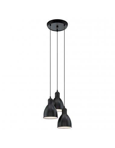 EGLO 49465 - PRIDDY Living Room Lamp in Black, White Steel