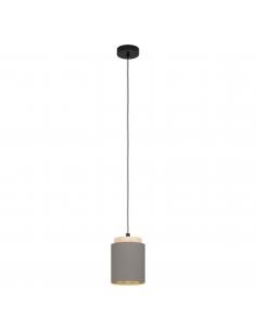 EGLO 99445 - ALBARIZA Hanging lamp in Steel, wood and Textile