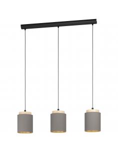 EGLO 99446 - ALBARIZA Pendant lamp in Steel, wood and Textile