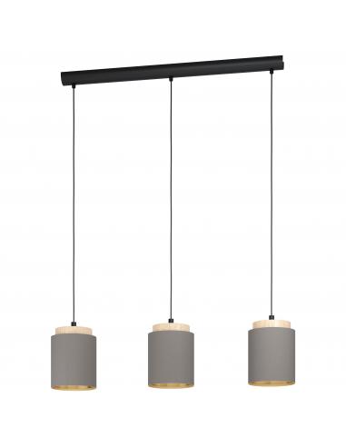 EGLO 99446 - ALBARIZA Pendant lamp in Steel, wood and Textile