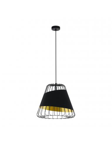 EGLO 49509 - AUSTELL Living Room Lamp in Black Steel and Steel, textile