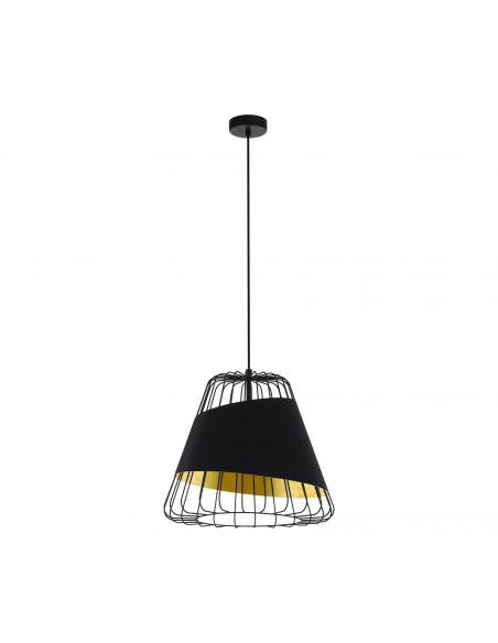 EGLO 49509 - AUSTELL Living Room Lamp in Black Steel and Steel, textile