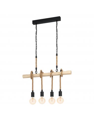 EGLO 43318 - YOUNGSTOWN Hanging lamp in Steel, wood