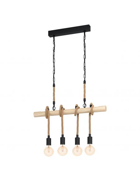 EGLO 43318 - YOUNGSTOWN Hanging lamp in Steel, wood