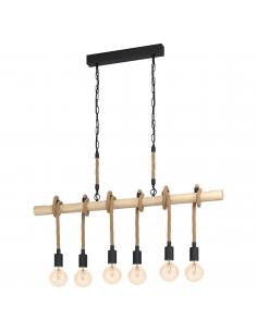 EGLO 43319 - YOUNGSTOWN Hanging lamp in Steel, wood