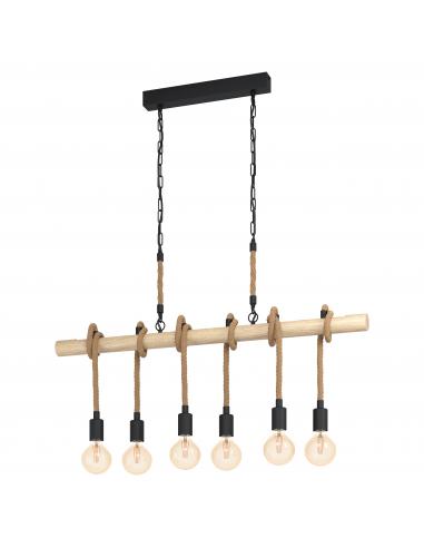 EGLO 43319 - YOUNGSTOWN Hanging lamp in Steel, wood