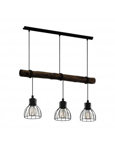 EGLO 43352 - HORNINGTOPS Hanging lamp in Steel, wood