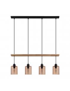 EGLO 43368 - COOLMONT Pendant lamp in Steel, wood and Glass