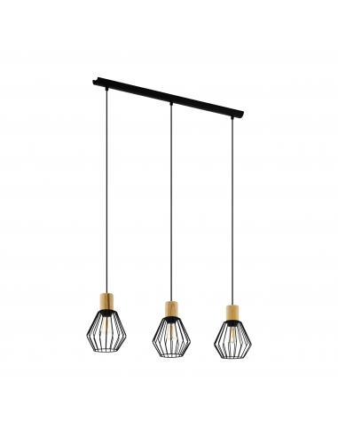 EGLO 44094 - PALMORLA Hanging lamp in Steel, wood
