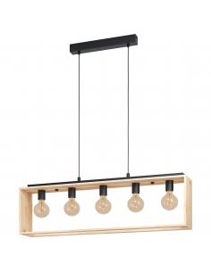 EGLO 43414 - FAMBOROUGH Hanging lamp in Steel, wood