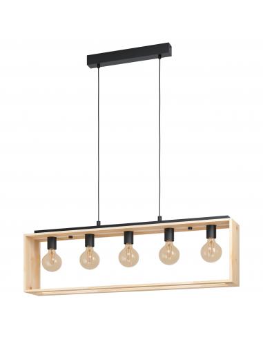 EGLO 43414 - FAMBOROUGH Hanging lamp in Steel, wood