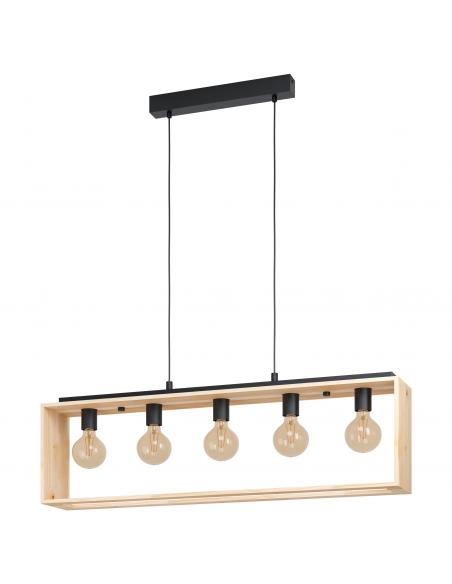 EGLO 43414 - FAMBOROUGH Hanging lamp in Steel, wood