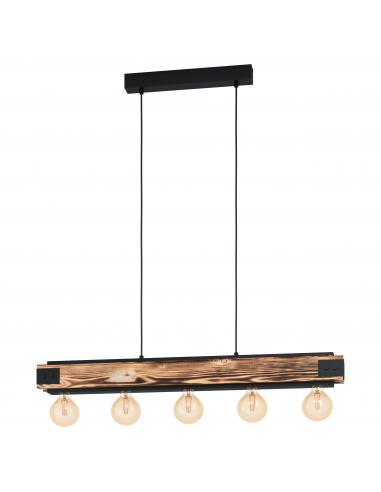 EGLO 43468 - LAYHAM Hanging lamp in Wood, steel