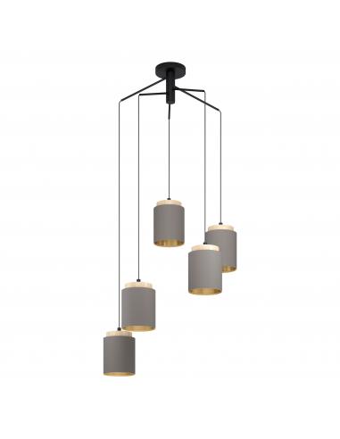 EGLO 99447 - ALBARIZA Pendant lamp in Steel, wood and Textile