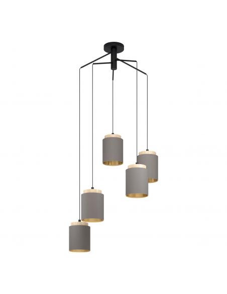 EGLO 99447 - ALBARIZA Pendant lamp in Steel, wood and Textile