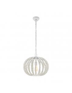 EGLO 49608 - BARRHILL Wooden Pendant Lamp in White Steel and Wood