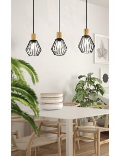 EGLO 44094 - PALMORLA Hanging lamp in Steel, wood 2