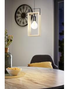 EGLO 43413 - FAMBOROUGH Hanging lamp in Steel, wood 2