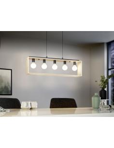 EGLO 43414 - FAMBOROUGH Hanging lamp in Steel, wood 2