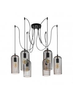 EGLO 49643 - ROCCAMENA Copper pendant lamp in black steel, copper