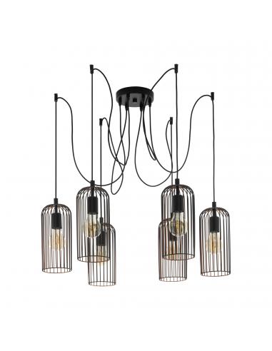 EGLO 49643 - ROCCAMENA Lámpara colgante de Cobre en Acero negro, cobre