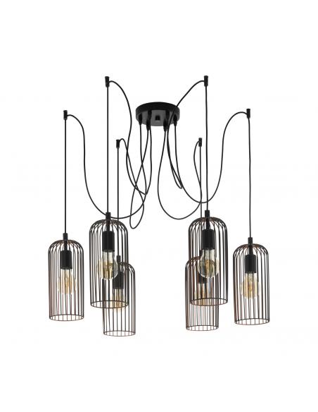 EGLO 49643 - ROCCAMENA Lámpara colgante de Cobre en Acero negro, cobre