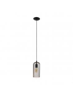 EGLO 49644 - ROCCAMENA Copper pendant lamp in black steel, copper