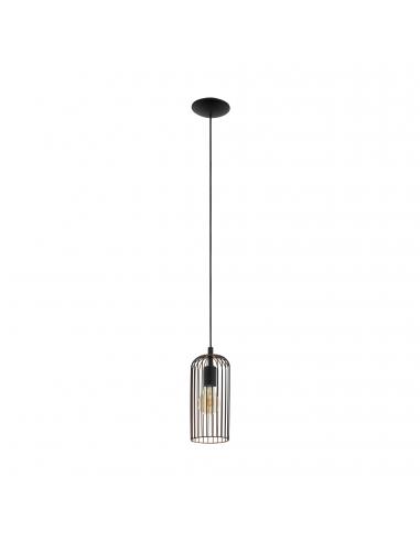EGLO 49644 - ROCCAMENA Copper pendant lamp in black steel, copper