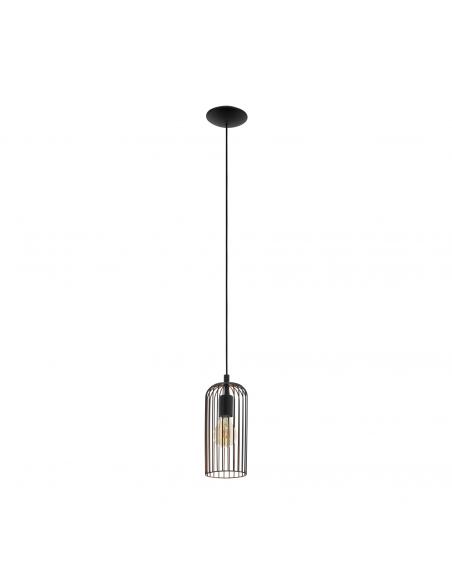 EGLO 49644 - ROCCAMENA Copper pendant lamp in black steel, copper