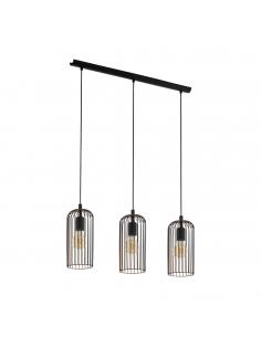 EGLO 49645 - ROCCAMENA Copper pendant lamp in black steel, copper