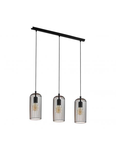 EGLO 49645 - ROCCAMENA Copper pendant lamp in black steel, copper