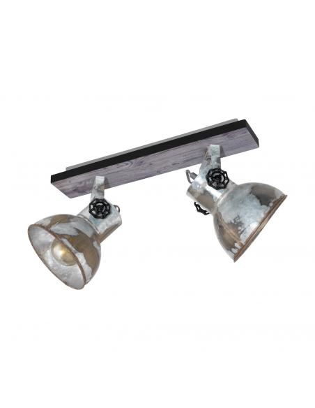 EGLO 49649 - BARNSTAPLE LED spotlight in Wood, brown-patina steel, black and Steel