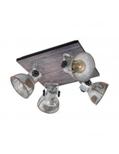 EGLO 49653 - BARNSTAPLE LED Spotlight in Wood, brown-patina steel, black and Steel