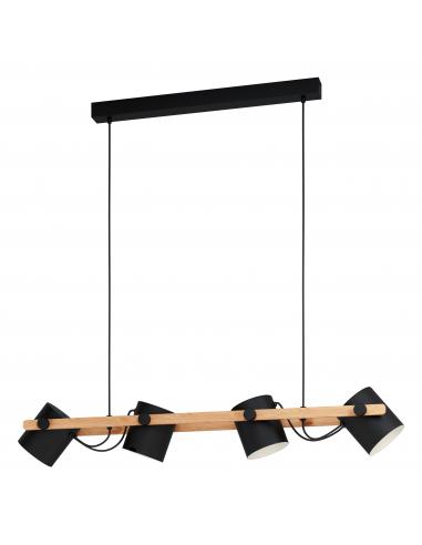 EGLO 43424 - HORNWOOD Pendant Lamp in Steel and Wood