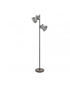 EGLO 49722 - BARNSTAPLE Living Room Lamp in Wood, brown-patina steel, black and Steel