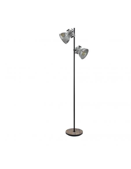 EGLO 49722 - BARNSTAPLE Living Room Lamp in Wood, brown-patina steel, black and Steel