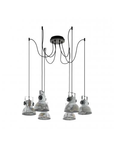 EGLO 49732 - BARNSTAPLE Hanging Lamp made of Wood in Wood, brown-patina steel, black and Steel