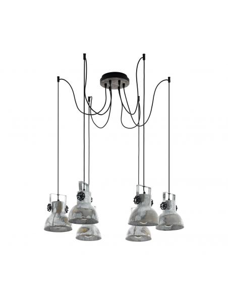 EGLO 49732 - BARNSTAPLE Hanging Lamp made of Wood in Wood, brown-patina steel, black and Steel