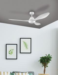 EGLO 35015 - ANTIBES Ventilador de techo con luz y mando en Acero blanco mate y Acrílico 2