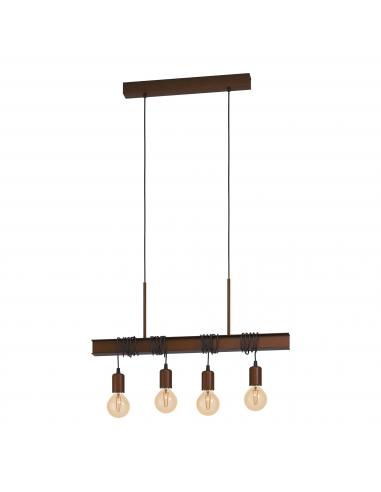 EGLO 43523 - TOWNSHEND 4 Antique Brown Steel Pendant Lamp