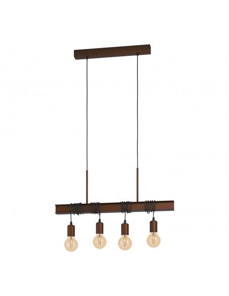 EGLO 43523 - TOWNSHEND 4 Antique Brown Steel Pendant Lamp