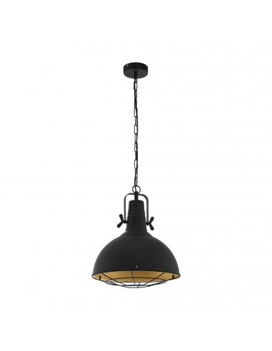 EGLO 49742 - CANNINGTON Living Room Lamp in Black, Gold Steel
