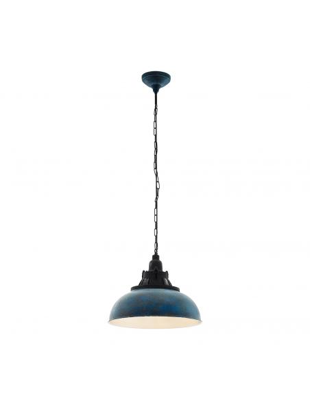 EGLO 49753 - GRANTHAM 1 Living Room Lamp in Steel, antique blue plastic, black