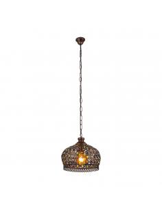 EGLO 49764 - JADIDA Copper pendant lamp in Steel, antique copper and glass colors